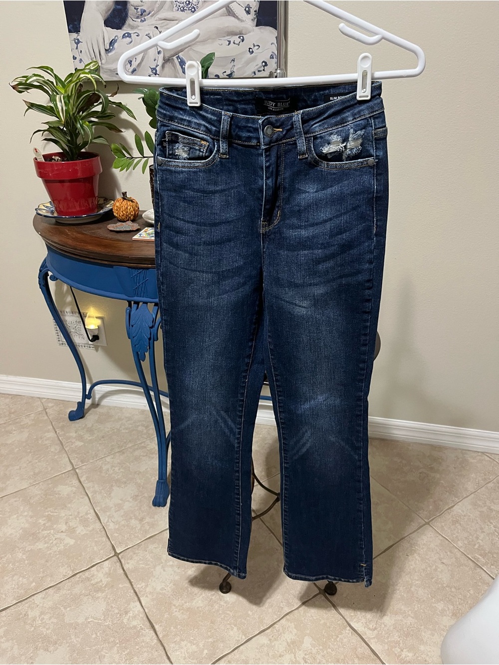 Judy Blue Slim Bootcut Distressed Jeans - 1 / 25